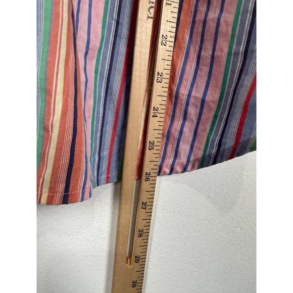 Lauren Ralph Lauren Large Button Shirt Womens Colorful Striped Long Sleeve Cotto - Picture 6 of 10